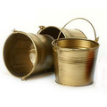 5" Round Antique Brass Handle Pail W/ Top Handle